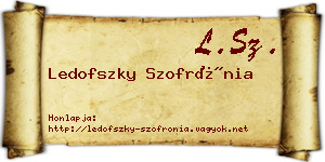 Ledofszky Szofrónia névjegykártya